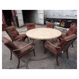 Very large Patio Table 64" with 6 Chairs