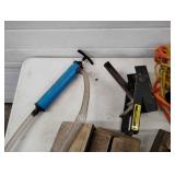 Mud Stick End, Foam Canoe Bracket, Can Crusher, Rope, Hardhat and pump