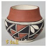 Signed Acoma Pueblo Polychrome Olla Jar by S.P.