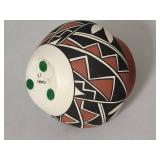 Signed Acoma Pueblo Polychrome Olla Jar by S.P.
