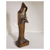 Vintage Folk Art Carved Gothic Monk Figure