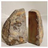 Brown Agate Geode Bookends