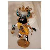 Signed Hopi Black Ogre Kachina Doll by J. Clark