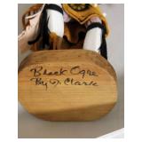 Signed Hopi Black Ogre Kachina Doll by J. Clark