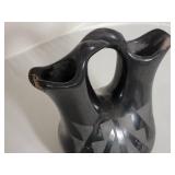 Native American Blackware Wedding Vase, as