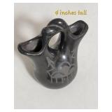 Santa Clara Blackware Wedding Vase ~ 4 Inch