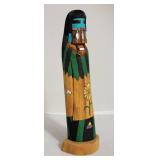 Signed Hopi Black Face Warrior Woman Kachina Doll