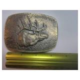 Wyoming Studios Solid Brass Elk Belt Buckle