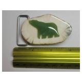 Carved Jade Green Belt Buckle