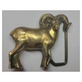 Baron Solid Brass Ram Belt Buckle