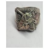 BHG Sterling & Rose Gold Grapevine Ring ~ Size 8, 13g