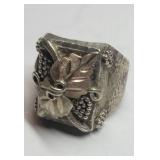 BHG Sterling & Rose Gold Grapevine Ring ~ Size 8, 13g