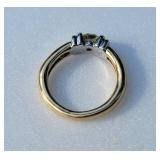 14K Yellow & White Gold Diamond Solitaire Ring ~ Size 4.5, 4g