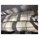 Cream Tufted Leather Sofa with Rolled Arms