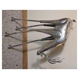 Sculptural Silver Tone Metal Deer Figure