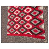 Large Red, Gray, Cream, and Black Geometric Area Rug