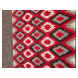Large Red, Gray, Cream, and Black Geometric Area Rug