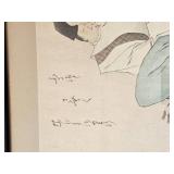 Framed Japanese Figure Print Pair