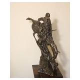 Frederic Remington Style "The Mountain Man" Western Bronze Tone Sculpture