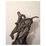 Frederic Remington Style "The Mountain Man" Western Bronze Tone Sculpture