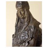 Frederic Remington Style "The Mountain Man" Western Bronze Tone Sculpture