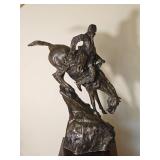 Frederic Remington Style "The Mountain Man" Western Bronze Tone Sculpture