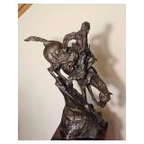 Frederic Remington Style "The Mountain Man" Western Bronze Tone Sculpture