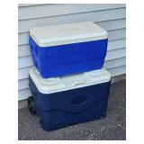 Two Igloo Coolers with Wheeled Cooler