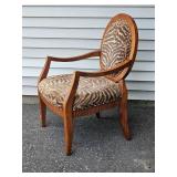 Animal Print Upholstered Accent Armchair