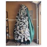 Seven foot tall flocked Artificial Tree