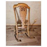 Vintage Oak Pressback Rocking Chair