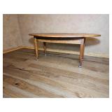 Oval Wood Coffee Table with Tapered Legs