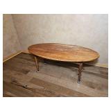 Oval Wood Coffee Table with Tapered Legs