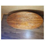 Oval Wood Coffee Table with Tapered Legs