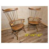 Nichols & Stone Windsor Comb Back Armchair Pair