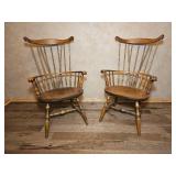 Nichols & Stone Windsor Comb Back Armchair Pair