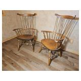 Nichols & Stone Windsor Comb Back Armchair Pair