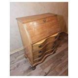 Slant Front Secretary Desk with Serpentine Drawers