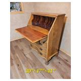 Slant Front Secretary Desk with Serpentine Drawers