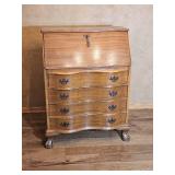 Slant Front Secretary Desk with Serpentine Drawers