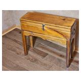 Vintage Wood Sewing Box on Stand
