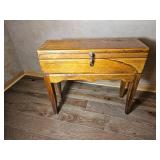 Vintage Wood Sewing Box on Stand