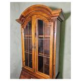 Tall Secretary Desk Bookcase with Glass Doors
