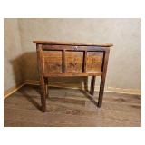 Rustic Wood Storage Table with Lift Top