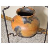 Casas Grandes Pottery Vessels with Iron Display Stand