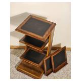 Tiered Wood and Black Panel Display Stand