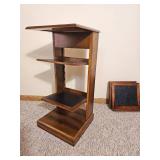 Tiered Wood and Black Panel Display Stand