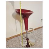 Glossy Red Adjustable Modern Bar Stool