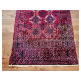 Red and Black Bokhara Style Area Rug, 36 by 72 Inches