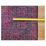 Red and Black Bokhara Style Area Rug, 36 by 72 Inches